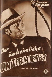 3h226 MAN IN THE ATTIC German program '54 young Jack Palance, Jack the Ripper, different images!