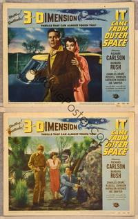 3v706 IT CAME FROM OUTER SPACE 2 LCs '53 Jack Arnold 3-D sci-fi, Richard Carlson & Barbara Rush!