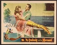 3v316 MR. PEABODY & THE MERMAID LC #5 '48 best c/u of William Powell holding mermaid Ann Blyth!