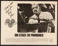 3v103 PAWNBROKER signed LC #5 '64 by Rod Steiger, who's in extreme close up in his pawn shop!