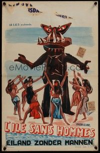 3x367 PAGAN ISLAND Belgian '60s Barry Mahon directed, wild art of native girls worshipping idol!