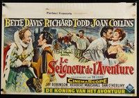 3x413 VIRGIN QUEEN Belgian '55 Bette Davis, art of sexy Joan Collins & swashbuckler Richard Todd!