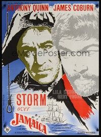 3x502 HIGH WIND IN JAMAICA Danish '65 cool art of pirates Anthony Quinn & James Coburn!