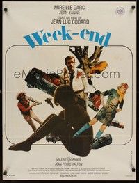 3x161 WEEK END French 23x32 '67 Jean-Luc Godard, Mireille Darc, Jean Yanne!