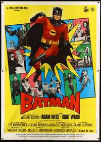 4a508 BATMAN Italian 2p '66 different art of Adam West by Enzo Nistri + cool photo scenes!