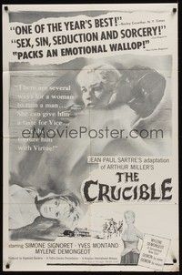 4d221 CRUCIBLE  1sh '57 Signoret, Jean-Paul Sartre's version of Arthur Miller's play!