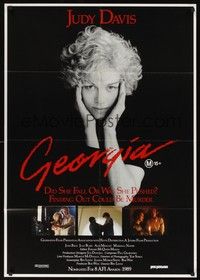 4e536 GEORGIA Aust 1sh '88 Judy Davis, a woman as mysterious as her death, Australian!