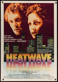 4e537 HEATWAVE Aust 1sh '82 Judy Davis & Richard Moir, caught together in the terror!