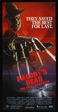 4e704 FREDDY'S DEAD Aust daybill '91 great close up of Robert Englund as Freddy Krueger!