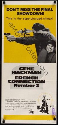 4e706 FRENCH CONNECTION II Aust daybill '75 John Frankenheimer, Gene Hackman!