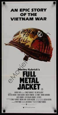 4e709 FULL METAL JACKET Aust daybill '87 Stanley Kubrick bizarre Vietnam War movie!