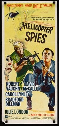 4e734 HELICOPTER SPIES Aust daybill '67 Robert Vaughn, David McCallum, The Man from UNCLE!