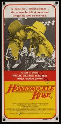 4e739 HONEYSUCKLE ROSE Aust daybill '80 Willie Nelson, Dyan Cannon & Amy Irving, country music!