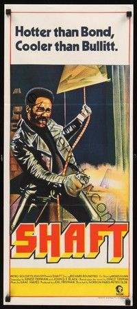 4e917 SHAFT Aust daybill '71 cool stone litho artwork of Richard Roundtree!