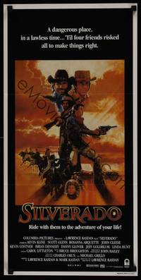 4e921 SILVERADO Aust daybill '85 art of Kevin Kline, Scott Glenn, Danny Glover & Kevin Costner!