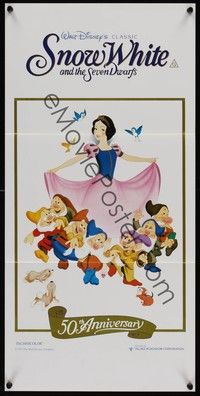 4e927 SNOW WHITE & THE SEVEN DWARFS Aust daybill R87 Walt Disney animated cartoon fantasy classic!