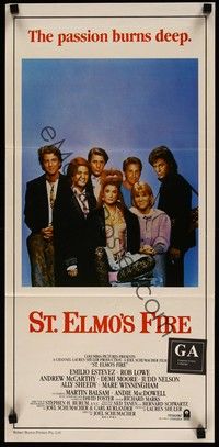 4e932 ST. ELMO'S FIRE Aust daybill '85 Rob Lowe, Demi Moore, Emilio Estevez, Ally Sheedy, Judd!