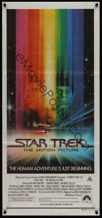 4e933 STAR TREK Aust daybill '79 cool art of William Shatner & Leonard Nimoy by Bob Peak!