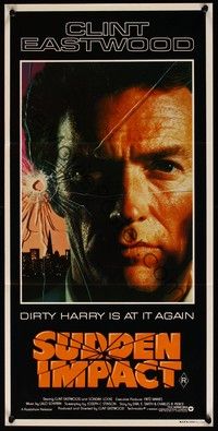 4e938 SUDDEN IMPACT Aust daybill '83 Clint Eastwood is at it again as Dirty Harry, great image!