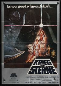 4e325 STAR WARS German '77 George Lucas classic sci-fi epic, great art by Tom Jung!