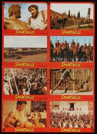 4e362 SPARTACUS German LC poster R70s Stanley Kubrick & Kirk Douglas epic, cool gladiator art!