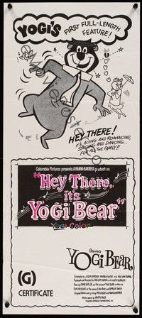 4e736 HEY THERE IT'S YOGI BEAR New Zealand daybill R70s Hanna-Barbera, Yogi's first feature!