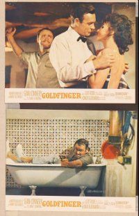 4e114 GOLDFINGER 11 French LCs '64 great images of Sean Connery, Honor Blackman & Shirley Eaton!