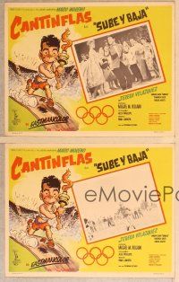 4e082 SUBE Y BAJA 8 Mexican LCs '59 great images of wacky Cantinflas, cool border art!