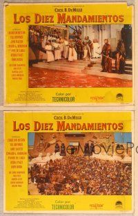 4e084 TEN COMMANDMENTS 8 Mexican LCs R60s by Cecil B. DeMille, Charlton Heston, Yul Brynner!