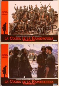 4e199 HAMBURGER HILL 8 Spanish LCs '87 Dylan McDermott, Don Cheadle, Michael Boatman!