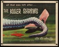 4g505 KILLER SHREWS 1/2sh '59 classic horror art of all that was left after the monster attack!