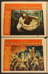 4m360 TEN COMMANDMENTS 8 LCs '56 directed by Cecil B. DeMille, Charlton Heston, Yul Brynner!