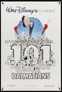 4w493 ONE HUNDRED & ONE DALMATIANS DS 1sh R91 most classic Walt Disney canine family cartoon!