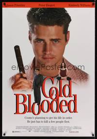 4w144 COLDBLOODED video 1sh '95 Jason Priestley w/.45, Peter Riegert & pretty Kimberly Williams!