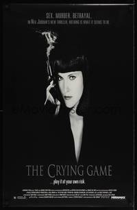 4w159 CRYING GAME 1sh '92 Neil Jordan classic, great image of Miranda Richardson with smoking gun!