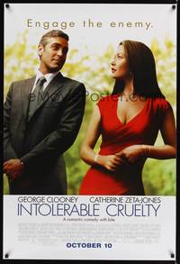 4w320 INTOLERABLE CRUELTY advance DS 1sh '03 Coen Bros, George Clooney & sexy Catherine Zeta-Jones!