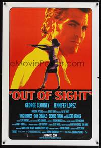 4w495 OUT OF SIGHT advance DS 1sh '98 Steven Soderbergh, George Clooney, Jennifer Lopez