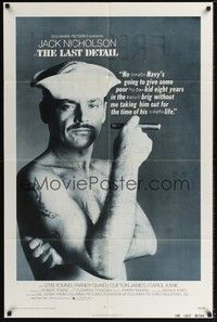 5b500 LAST DETAIL 1sh '73 Hal Ashby, c/u of foul-mouthed Navy sailor Jack Nicholson with cigar!