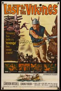 5b501 LAST OF THE VIKINGS 1sh '62 L'ultimo dei Vikinghi, Cameron Mitchell, Edmund Purdom