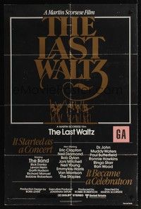 5b502 LAST WALTZ 1sh '78 Martin Scorsese, it started as a rock concert & became a celebration!