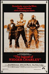 5b504 LEGEND OF NIGGER CHARLEY 1sh '72 slave to outlaw Fred Williamson ain't running no more!