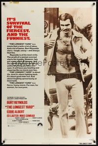 5b523 LONGEST YARD 1sh '74 Robert Aldrich prison football sports comedy, Burt Reynolds!