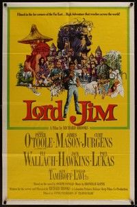 5b526 LORD JIM 1sh '65 Peter O'Toole, James Mason, Curt Jurgens, Eli Wallach!