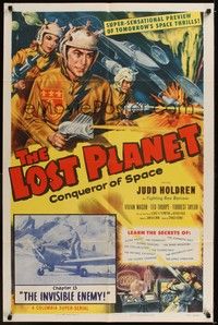 5b528 LOST PLANET Chap13 1sh '53 Judd Holdren, sci-fi serial, cool artwork!