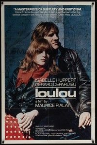 5b530 LOULOU arthouse 1sh '80 great close-up of Gerard Depardieu & Isabelle Huppert!