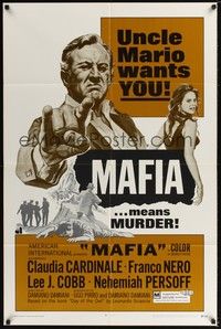 5b540 MAFIA 1sh '69 art of Lee J. Cobb & sexy Claudia Cardinale, Uncle Mario wants you!