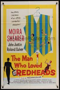 5b550 MAN WHO LOVED REDHEADS 1sh '55 Moira Shearer, John Justin & Roland Culver!