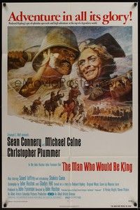 5b551 MAN WHO WOULD BE KING 1sh '75 art of Sean Connery & Michael Caine by Tom Jung!