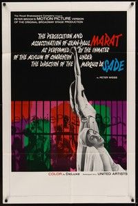 5b553 MARAT/SADE 1sh '67 the persecution and assassination of Jean-Paul performed by inmates!