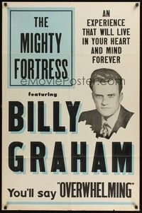 5b567 MIGHTY FORTRESS 1sh '54 Billy Graham, an experience that will live in your heart & mind!